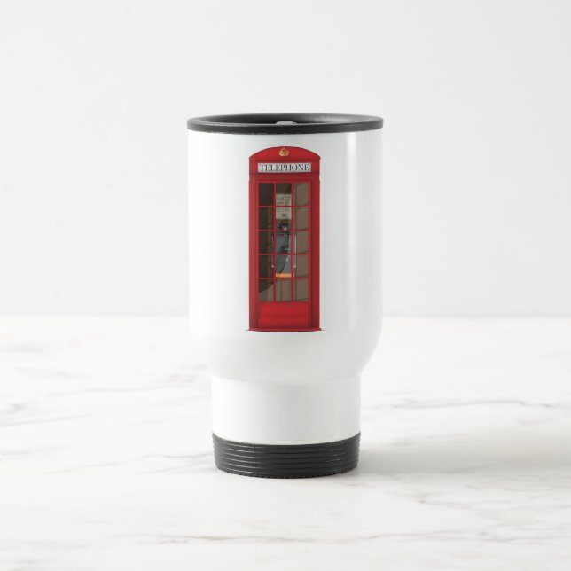 Rote Telefonbox Reisebecher (Mittel)