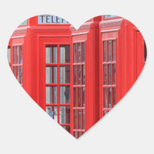 Rote Telefonkabinen von London Herz-Aufkleber