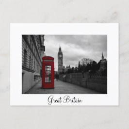 Rote Telefonzelle, britisch, weiße Postkarte