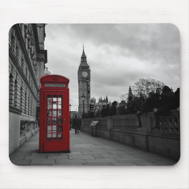 Rote Telefonzelle in London mousepad (Vorne)