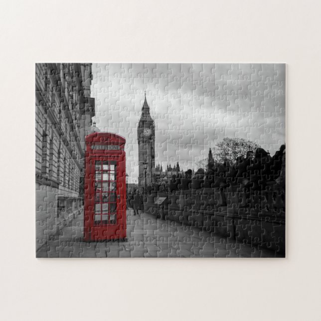Rote Telefonzelle in Puzzlen Londons Puzzle (Horizontal)