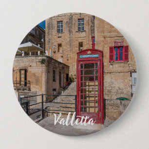 Rote Telefonzelle in Valletta Malta Button