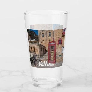 Rote Telefonzelle in Valletta Malta Glas
