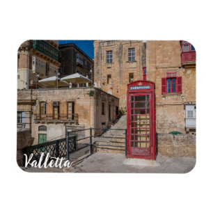 Rote Telefonzelle in Valletta Malta Magnet