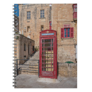 Rote Telefonzelle in Valletta Malta Notizblock