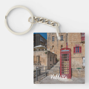 Rote Telefonzelle in Valletta Malta Schlüsselanhänger