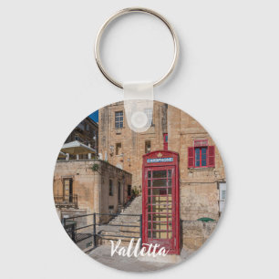 Rote Telefonzelle in Valletta Malta Schlüsselanhänger