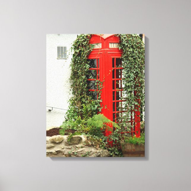 Rote Telefonzelle Leinwanddruck (Vorderseite)