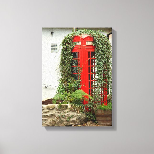 Rote Telefonzelle Leinwanddruck (Vorderseite)
