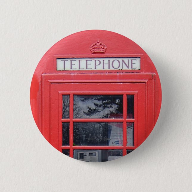 Rote Telefonzelle Londons Button (Vorderseite)