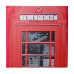 Rote Telefonzelle Londons Fliese