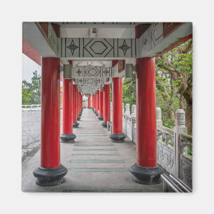 Rote Tempel-Säulen-Promenade – Asiatische Architek Magnet