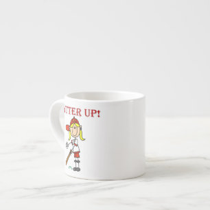 Rote Text Batter Up Mädchen Softball-Shirts und Ge Espressotasse