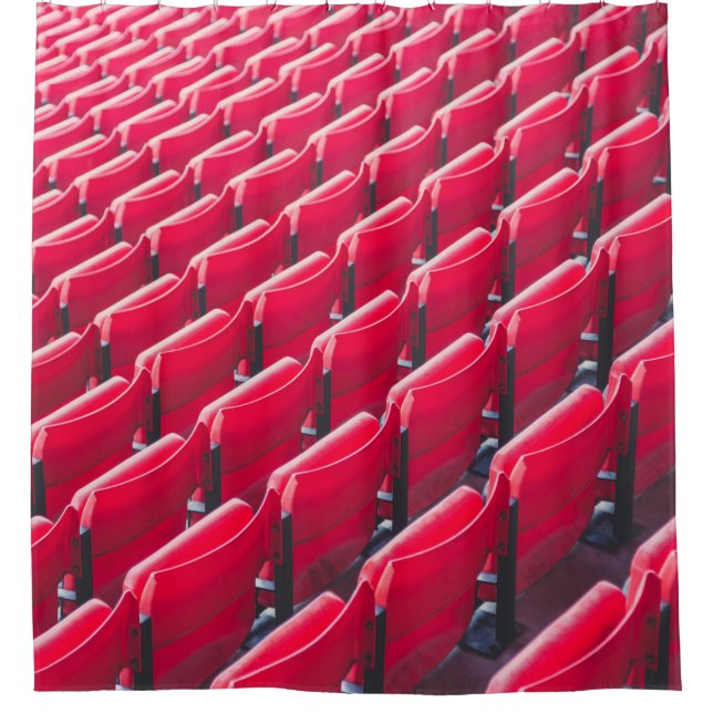 Rote Theaterstühle Duschvorhang (Vorderseite)