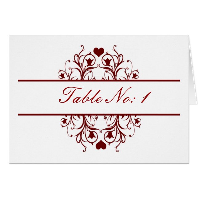 rote Tischkarte (Vorderseite (Horizontal))