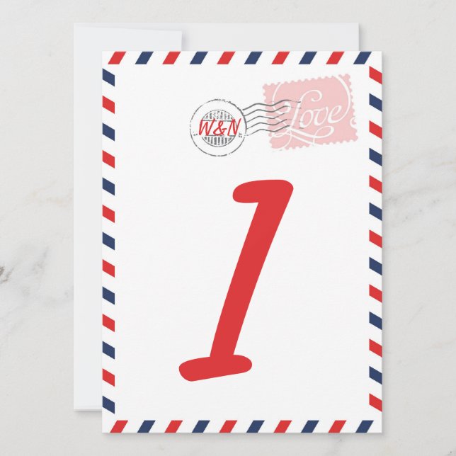 Rote Tischnummer Postkarte Sammlung (Vorderseite)