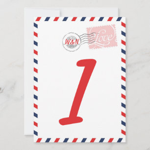 Rote Tischnummer Postkarte Sammlung