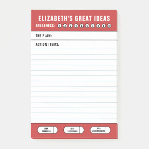 Rote To-Do-Liste der großartigen Ideen Post-it Klebezettel