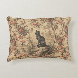 Rote Toile-Chinoiserie-Katze Damast Dekokissen