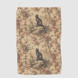 Rote Toile-Chinoiserie-Katze Damast Golfhandtuch