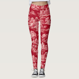 Rote Toile de Jouy Leggings