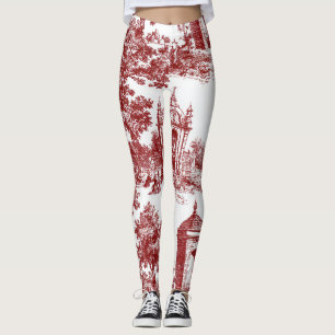 Rote Toile mit historischer Architektur und pastor Leggings