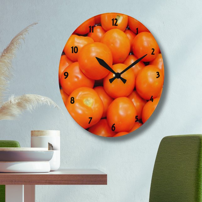 Rote Tomate-Uhr Große Wanduhr (Red Tomatoes Clock)