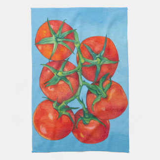 Rote Tomaten (blau) Küchentücher