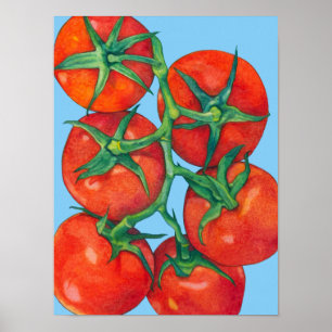 Rote Tomaten, blaues Poster