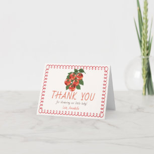 Rote Tomaten Italienische Doodle-Baby-Party Dankeskarte