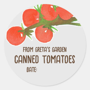 Rote Tomaten/Paradeiser, hausgemachte Konservenjac Runder Aufkleber