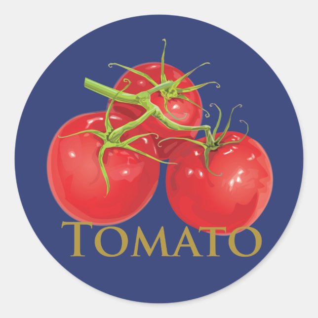 Rote Tomaten Runder Aufkleber (Vorderseite)