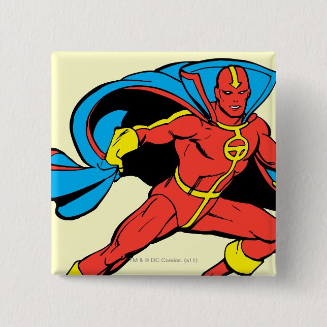 Rote Tornado Cape Pose Button (Vorderseite)
