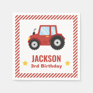 Rote Traktor Jungen Geburtstagsfeier Serviette