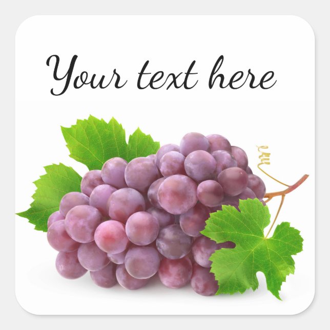 Rote Traube Quadratischer Aufkleber (Vorderseite)