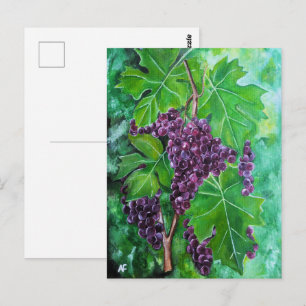 Rote Trauben an einer Augustrebe von Alfred Fox Postkarte
