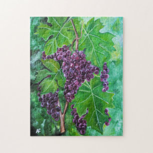 Rote Trauben an einer Augustrebe von Alfred Fox Puzzle