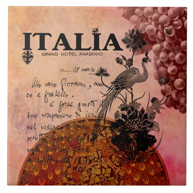 Rote Trauben Italia Fliese (Vorderseite)