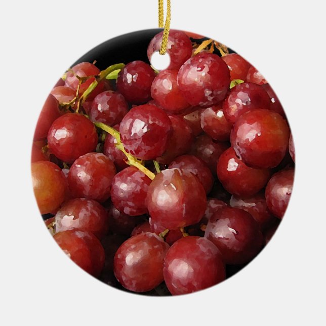 Rote Trauben Keramikornament (Vorne)
