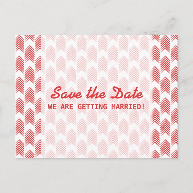 Rote Tribal-Pfeile Save the Date Postkarte (Vorderseite)