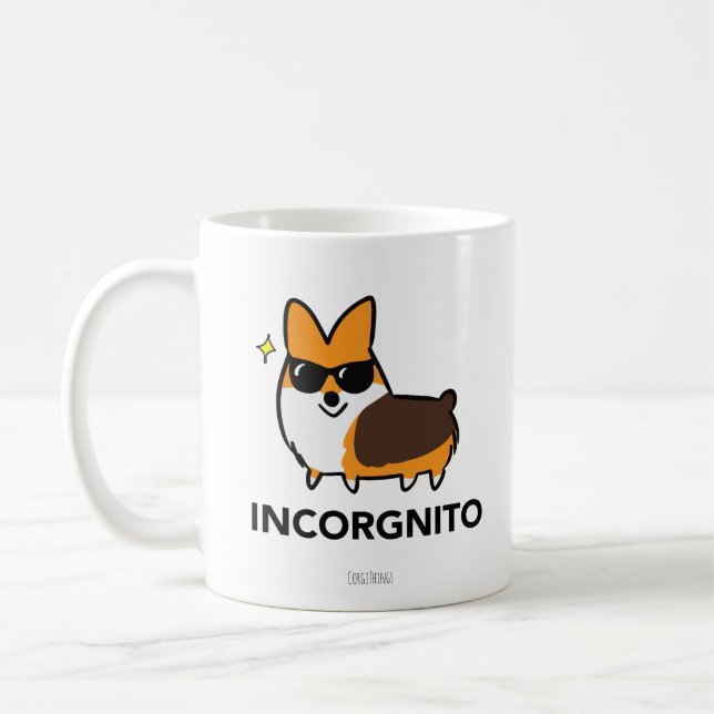 Rote Tricolor Corgi Incorgnito Tasse (Links)