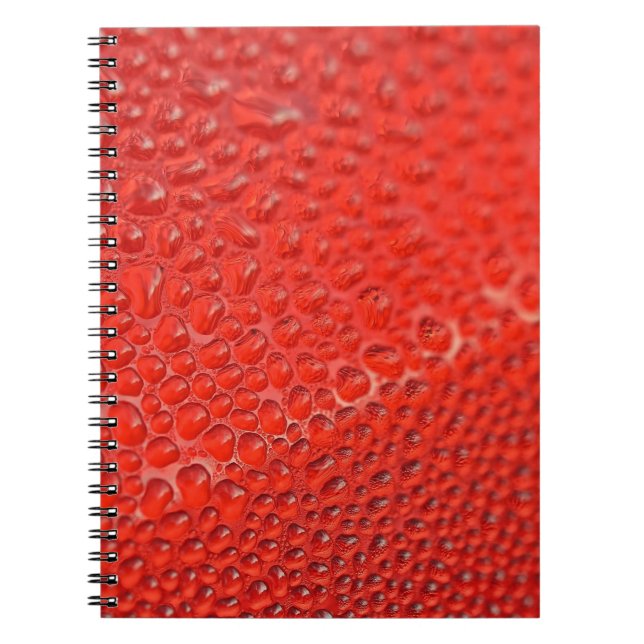 Rote Tropfen auf Glas Notizblock (Vorderseite)