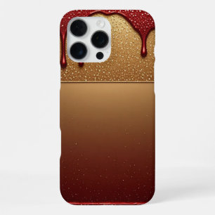 Rote tropfende Farbe funkelndes Gold Luxus Kunst G iPhone 16 Pro Max Hülle