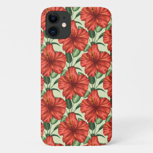 Rote tropische, nahtlose, blumenförmige Blume Case-Mate iPhone Hülle