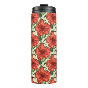 Rote tropische, nahtlose, blumenförmige Blume Thermosbecher