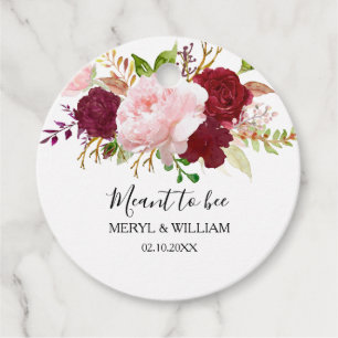 Rote Tropische und romantische Hochzeit der Bienen Geschenkanhänger