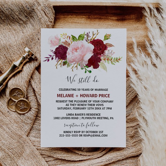 Rote tropische und romantische Wetterneuerung Einladung (Von Creator hochgeladen)