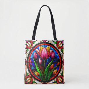 Rote Tulip und farbenfrohe Blumenmotive