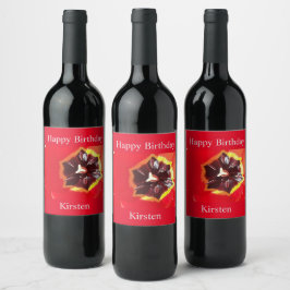 Rote Tulip Weinkarte Weinetikett