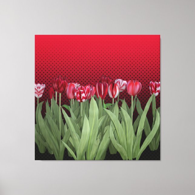 Rote Tulips auf Gradient Leinwanddruck (Vorderseite)